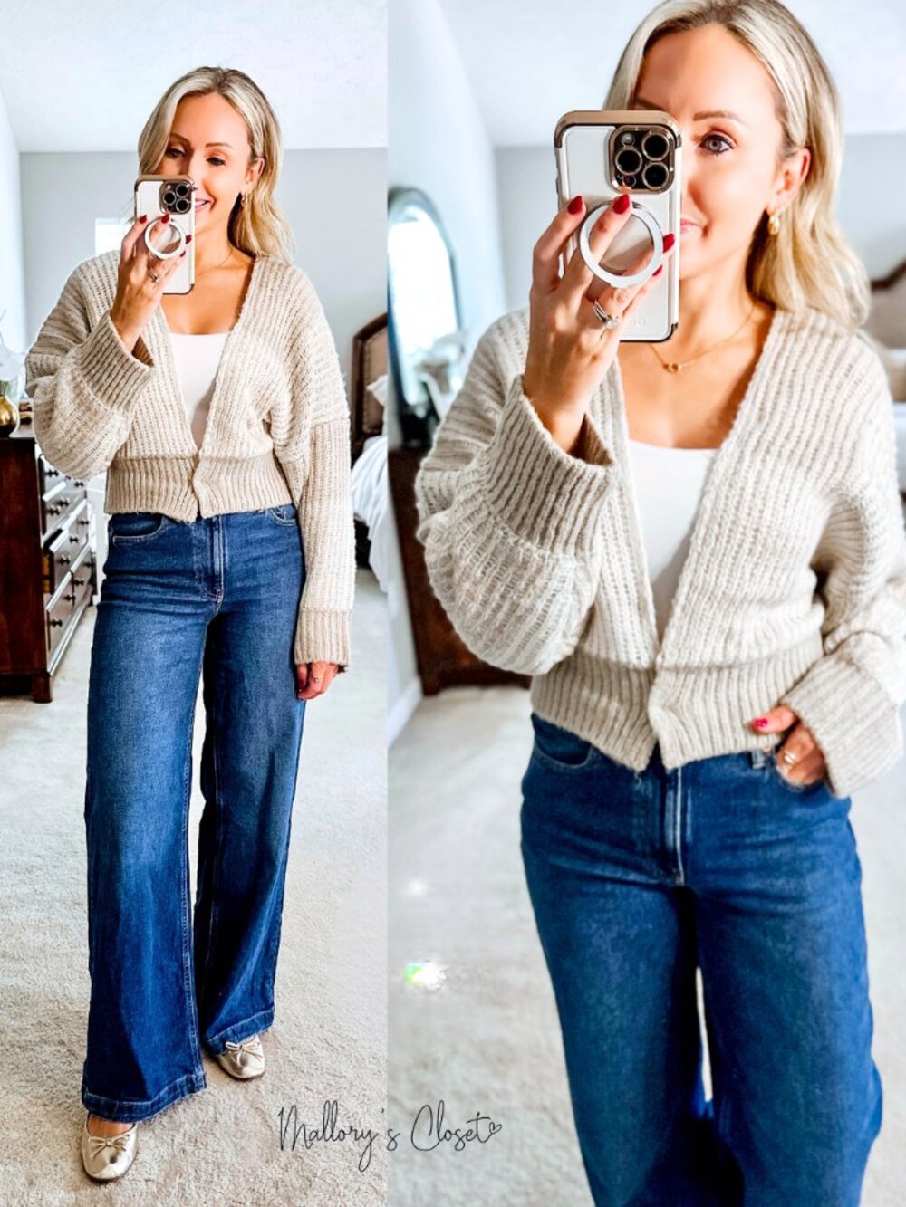 Isabel Two-Tone Checkered Sweater Cardigan | Women's Fall and Winter Style